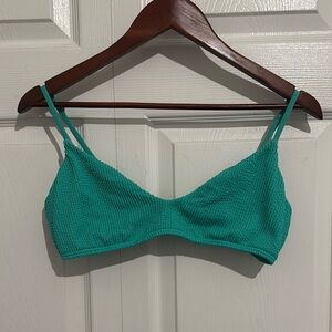 Billabong Teal / Green / Blue textured Bikini Top with gold hardware